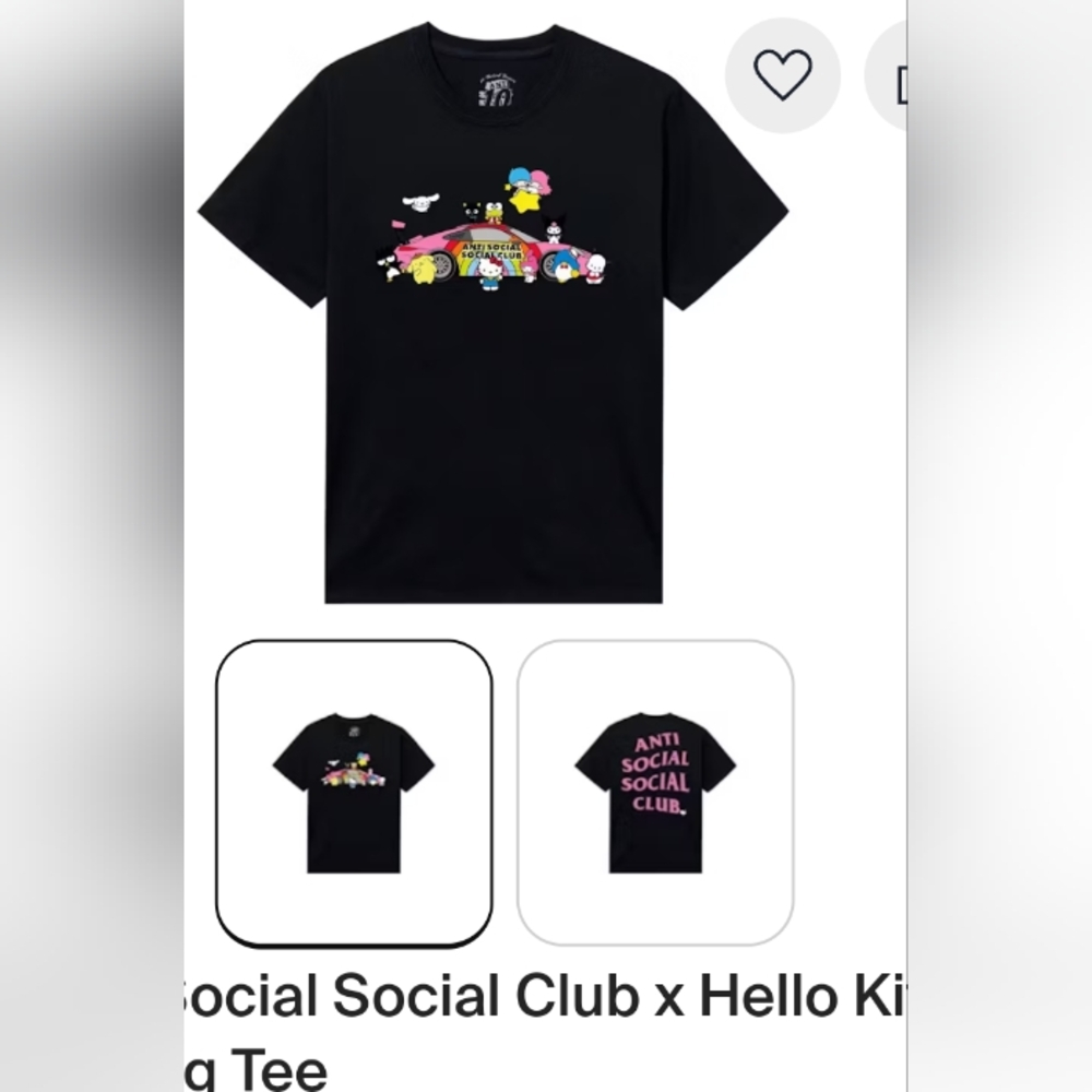 Anti social social club X Hello Kitty Graphic tee